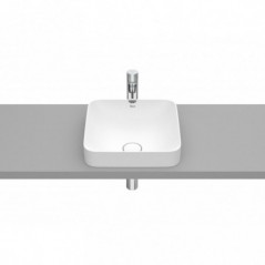 Vasque semi-encastrée Inspira square en Fineceramic® sans trop-plein 370x370 blanc mat réf A32753R620 ROCA