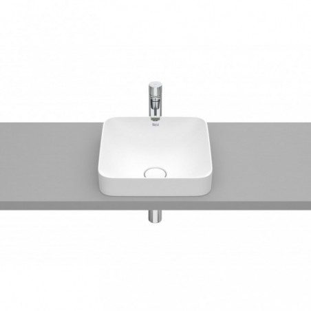 Vasque semi-encastrée Inspira square en Fineceramic® sans trop-plein 370x370 blanc mat réf A32753R620 ROCA