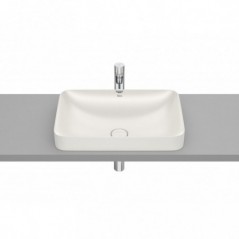 Vasque semi encastrée Inspira square en Fineceramic® sans trop-plein 550x370 beige réf A327534650 ROCA