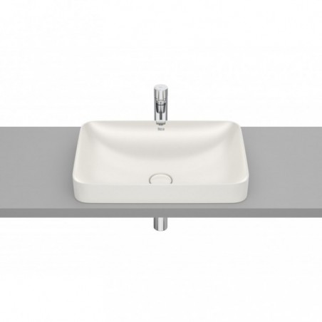 Vasque semi-encastrée Inspira square en Fineceramic® sans trop-plein 550x370 beige réf A327534650 ROCA