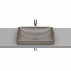 Vasque semi-encastrée Inspira square en Fineceramic® sans trop-plein 550x370 café réf A327534660 ROCA