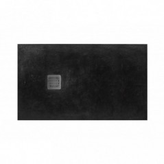 Receveur Terran Stonex® 1000x800 livré avec vidage horizontal noir réf AP1013E832001400 ROCA