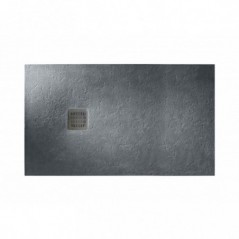 Receveur Terran Stonex® 1200x800 livré avec vidage horizontal gris ardoise réf AP1014B032001200 ROCA