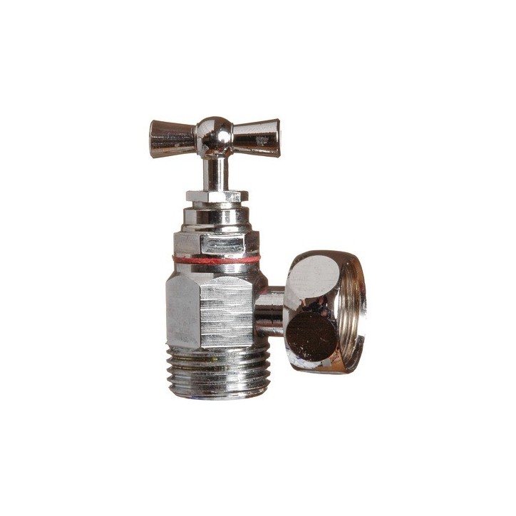 Robinet d'arrêt WC équerre MF 12/17 presse étoupe chromé réf 155-44 AYOR