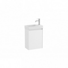 Meuble Ona Unik compact 1 porte + lave-mains en finecramic 450mm blanc mat réf A851678509 ROCA