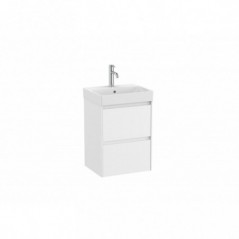 Meuble Ona Unik compact 2 tiroirs + lavabo en finecremaic 450mm blanc mat réf A851681509 ROCA