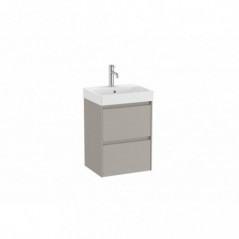 Meuble Ona Unik compact 2 tiroirs + lavabo en finecremaic 450mm gris mat réf A851681510 ROCA