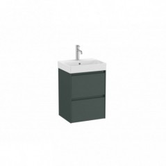Meuble Ona Unik compact 2 tiroirs + lavabo en finecremaic 450mm vert mat réf A851681513 ROCA