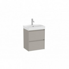 Meuble Ona Unik compact 2 tiroirs + lavabo en finecremaic 500mm gris mat réf A851682510 ROCA