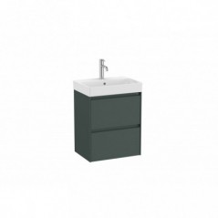 Meuble Ona Unik compact 2 tiroirs + lavabo en finecremaic 500mm vert mat réf A851682513 ROCA