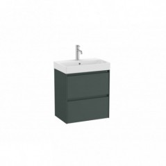Meuble Ona Unik compact 2 tiroirs + lavabo en finecremaic 550mm vert mat réf A851683513 ROCA
