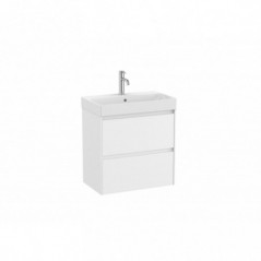 Meuble Ona Unik compact 2 tiroirs + lavabo en finecremaic 600mm blanc mat réf A851684509 ROCA