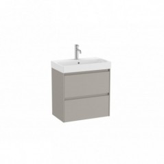 Meuble Ona Unik compact 2 tiroirs + lavabo en finecremaic 600mm gris mat réf A851684510 ROCA