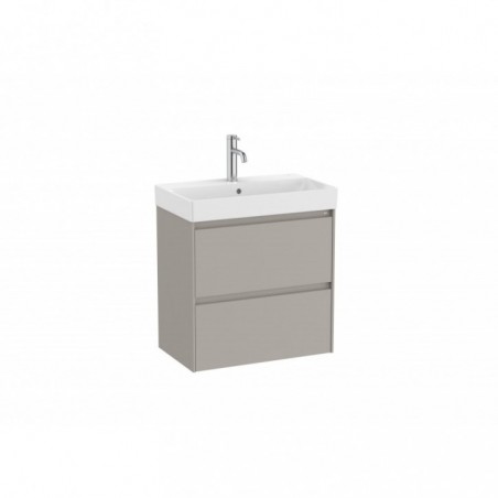 Meuble Ona Unik compact 2 tiroirs + lavabo en finecremaic 600mm gris mat réf A851684510 ROCA