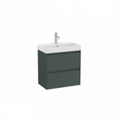 Meuble Ona Unik compact 2 tiroirs + lavabo en finecremaic 600mm vert mat réf A851684513 ROCA
