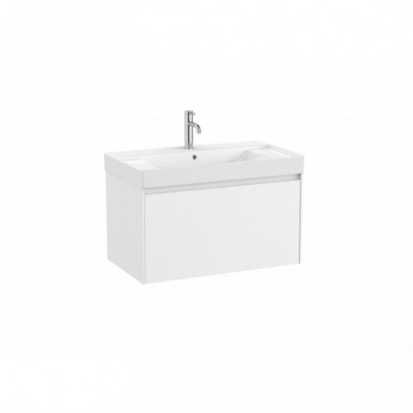 Meuble Ona Unik 1 tiroirs avec lavabo en finecremaic 800mm blanc mat réf A851685509 ROCA