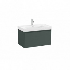 Meuble Ona Unik 1 tiroirs avec lavabo en finecremaic 800mm vert mat réf A851685513 ROCA