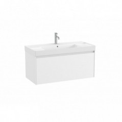 Meuble Ona Unik 1 tiroirs avec lavabo en finecremaic 1000mm blanc mat réf A851686509 ROCA