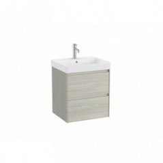 Meuble Ona Unik 2 tiroirs + lavabo en fineceramic 550mm chêne blanchi réf A851687512 ROCA