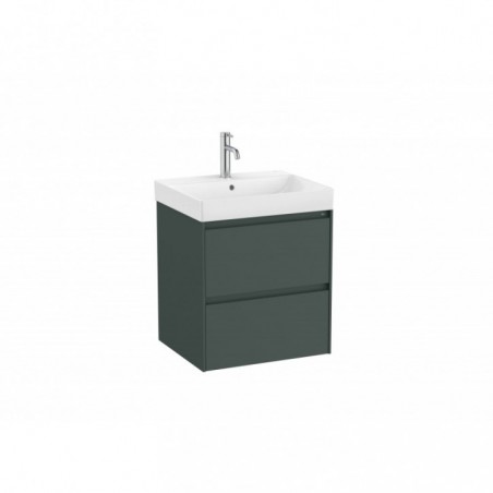 Meuble Ona Unik 2 tiroirs + lavabo en fineceramic 550mm vert mat réf A851687513 ROCA