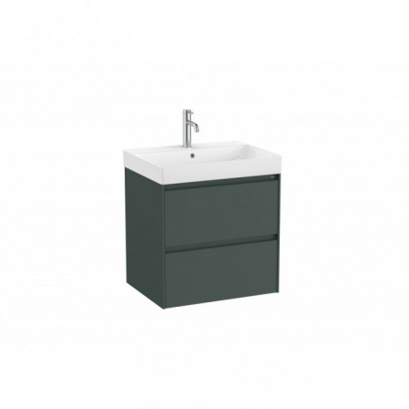 Meuble Ona Unik 2 tiroirs + lavabo en fineceramic 600mm vert mat réf A851688513 ROCA