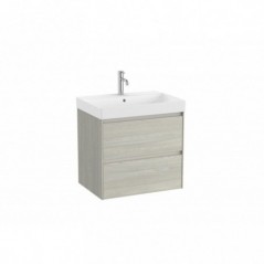 Meuble Ona Unik 2 tiroirs + lavabo en fineceramic 650mm chêne blanchi réf A851689512 ROCA