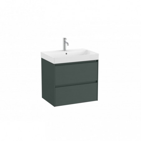Meuble Ona Unik 2 tiroirs + lavabo en fineceramic 650mm vert mat réf A851689513 ROCA