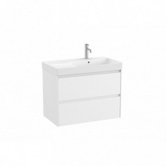 Meuble Ona Unik 2 tiroirs + lavabo en fineceramic droite 800mm blanc mat réf A851690509 ROCA
