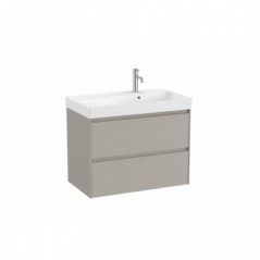 Meuble Ona Unik 2 tiroirs + lavabo en fineceramic droite 800mm gris mat réf A851690510 ROCA