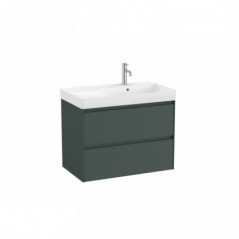 Meuble Ona Unik 2 tiroirs + lavabo en fineceramic droite 800mm vert mat réf A851690513 ROCA