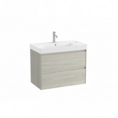 Meuble Ona Unik 2 tiroirs + lavabo en fineceramic 800mm chêne blanchi réf A851691512 ROCA
