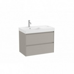 Meuble Ona Unik 2 tiroirs + lavabo en fineceramic gauche 800mm gris mat réf A851692510 ROCA
