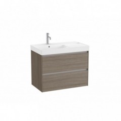 Meuble Ona Unik 2 tiroirs + lavabo en fineceramic gauche 800mm orme foncé réf A851692511 ROCA