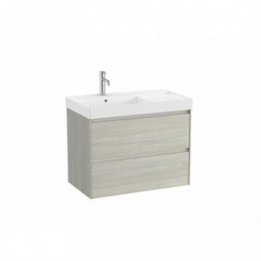Meuble Ona Unik 2 tiroirs + lavabo en fineceramic gauche 800mm chêne blanchi réf A851692512 ROCA