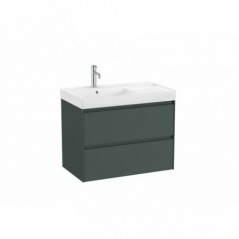Meuble Ona Unik 2 tiroirs + lavabo en fineceramic gauche 800mm vert mat réf A851692513 ROCA