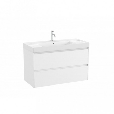 Meuble Ona Unik 2 tiroirs + lavabo en fineceramic 1000mm blanc mat réf A851693509 ROCA
