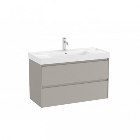Meuble Ona Unik 2 tiroirs + lavabo en fineceramic 1000mm gris mat réf A851693510 ROCA