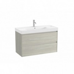 Meuble Ona Unik 2 tiroirs + lavabo en fineceramic 1000mm chêne blanchi réf A851693512 ROCA