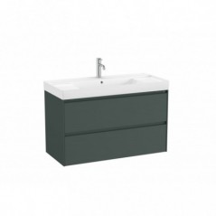 Meuble Ona Unik 2 tiroirs + lavabo en fineceramic 1000mm vert mat réf A851693513 ROCA