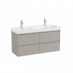 Meuble Ona Unik 4 tiroirs + lavabo double fineceramic 1200mm gris mat réf A851694510 ROCA