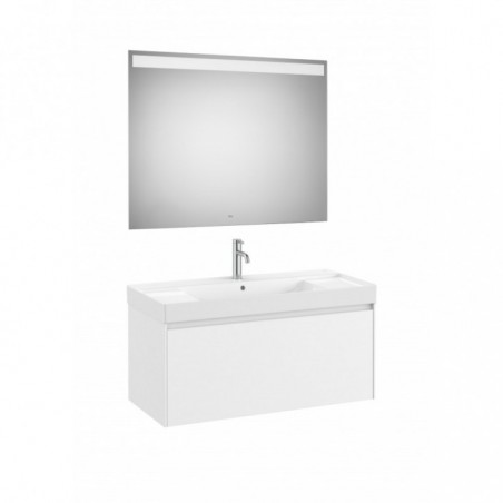 Meuble Ona 1 tiroir + lavabo en fineceramic 1000mm blanc mat réf A851702509 ROCA