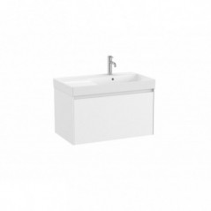 Meuble Ona Unik 1 tiroirs + lavabo en fineceramic droite 800mm blanc mat réf A851719509 ROCA