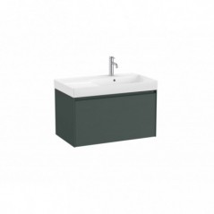 Meuble Ona Unik 1 tiroirs + lavabo en fineceramic droite 800mm vert mat réf A851719513 ROCA