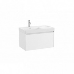 Meuble Ona Unik 1 tiroirs + lavabo en fineceramic gauche 800mm blanc mat réf A851720509 ROCA