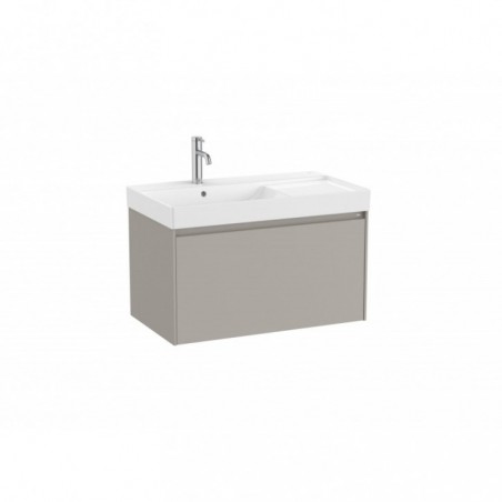 Meuble Ona Unik 1 tiroirs + lavabo en fineceramic gauche 800mm gris mat réf A851720510 ROCA