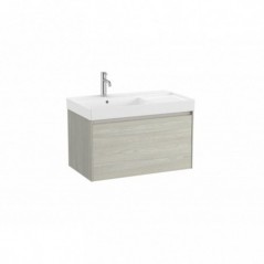 Meuble Ona Unik 1 tiroirs + lavabo en fineceramic gauche 800mm chêne blanchi réf A851720512 ROCA