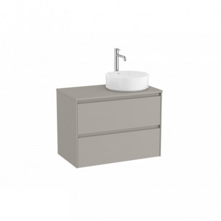 Meuble Ona 2 tiroirs pour vasque à poser droite 800mm gris mat réf A851727510 ROCA