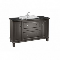 Meuble Carmen pour vasque à encastrer de 600 mm base 1300 mm gris sombre mat réf A857136417 ROCA