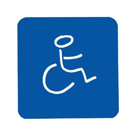 Figurine adhesive handicapes pvc fond bleu réf 878123 PELLET